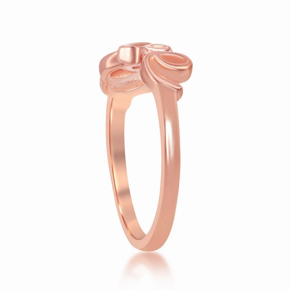 Sterling Silver Rose GP LOVE Ring - W-9830