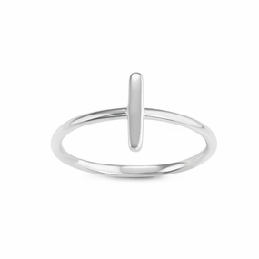 Sterling Silver Vertical Bar Ring - W-1624