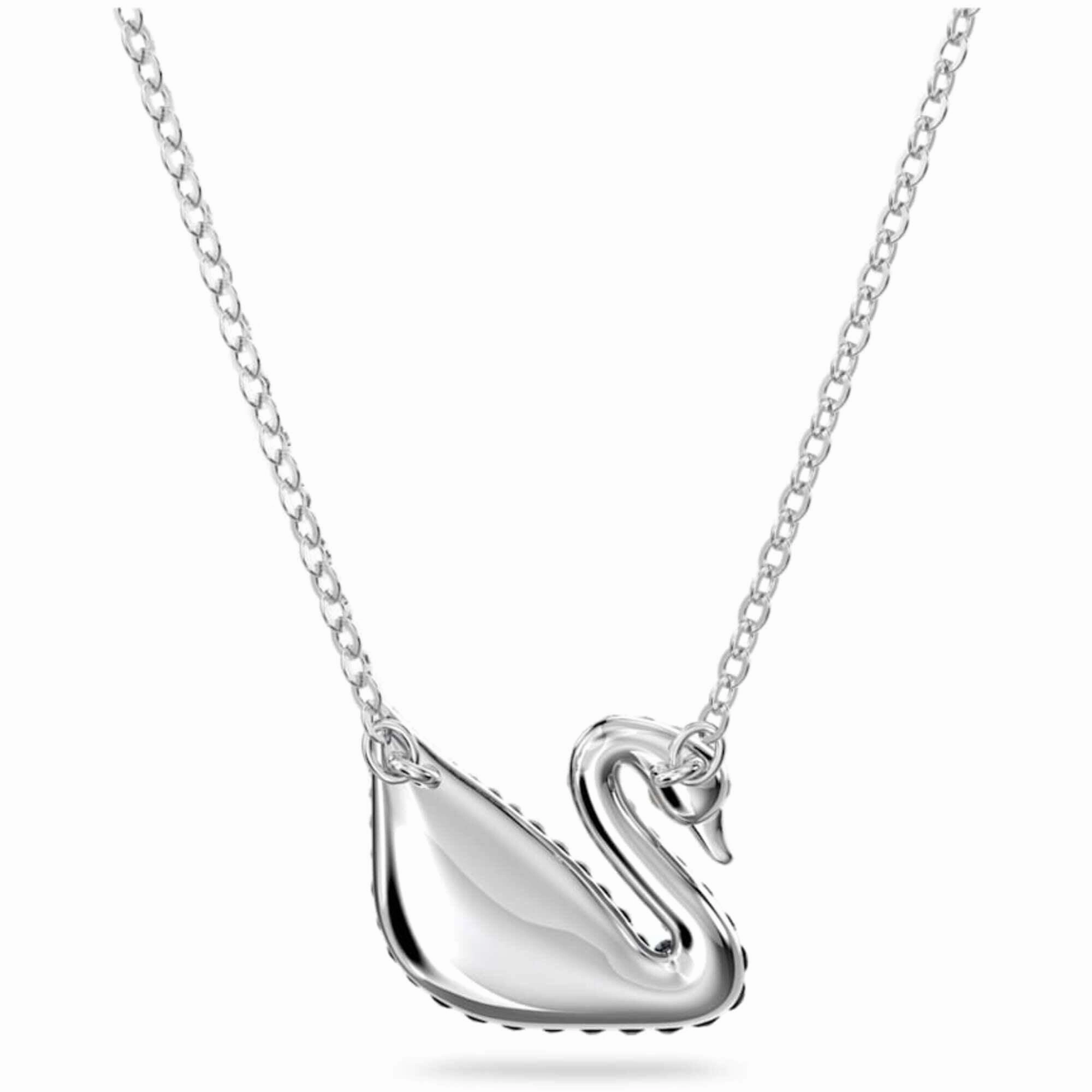 Swarovski Women's Pendant - Iconic Swan Grey Rhodium Plated Lobster Clasp | 5614103