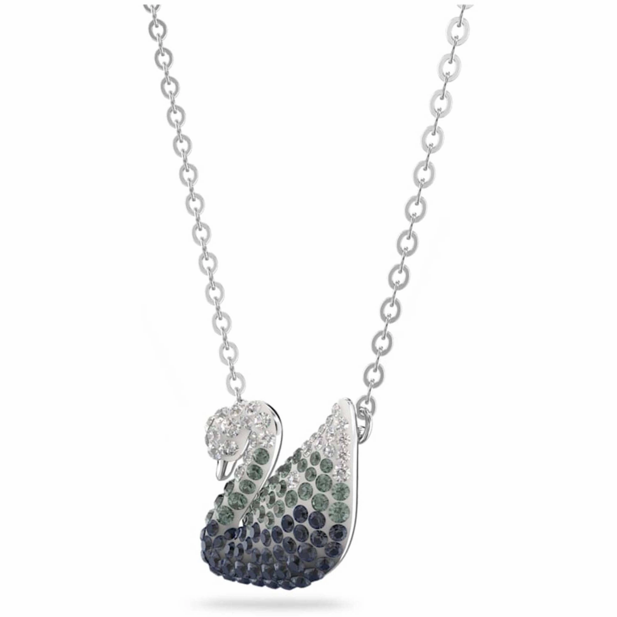 Swarovski Women's Pendant - Iconic Swan Grey Rhodium Plated Lobster Clasp | 5614103