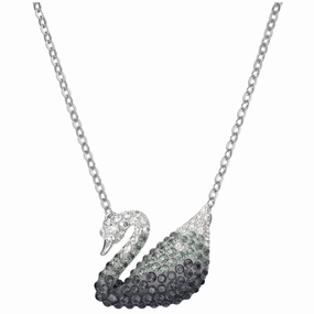 Swarovski Women's Pendant - Iconic Swan Grey Rhodium Plated Lobster Clasp | 5614103