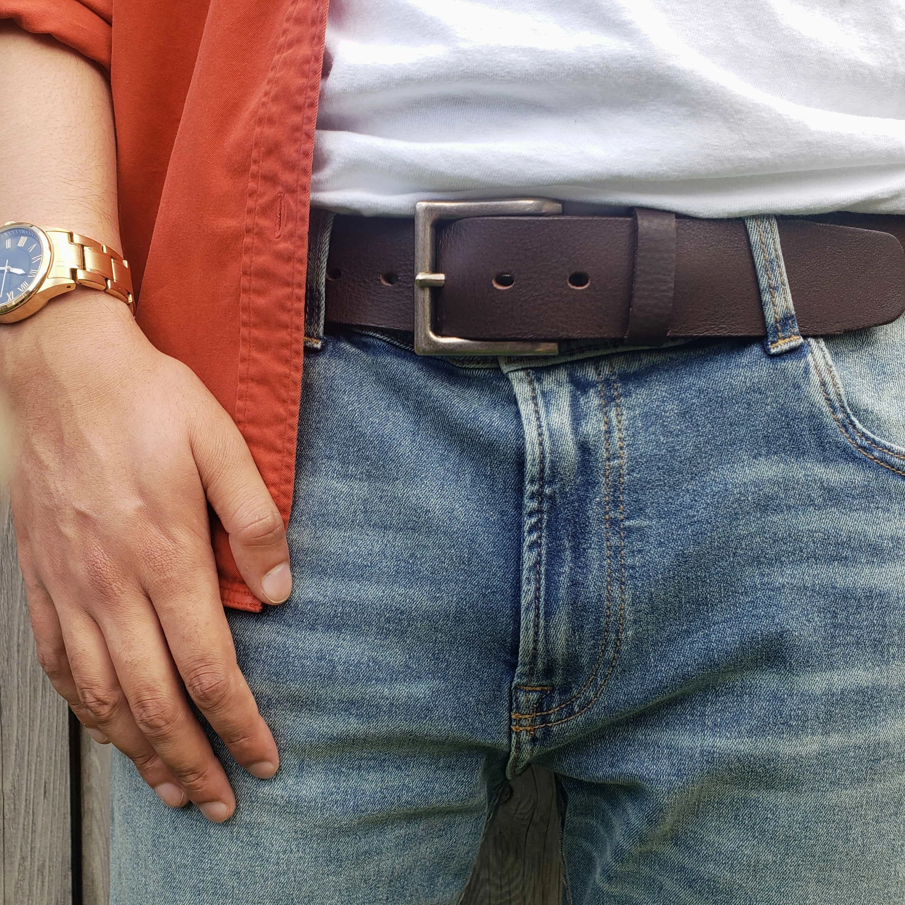The Long Haul Belt - Black Custom Engraved Leather Belt