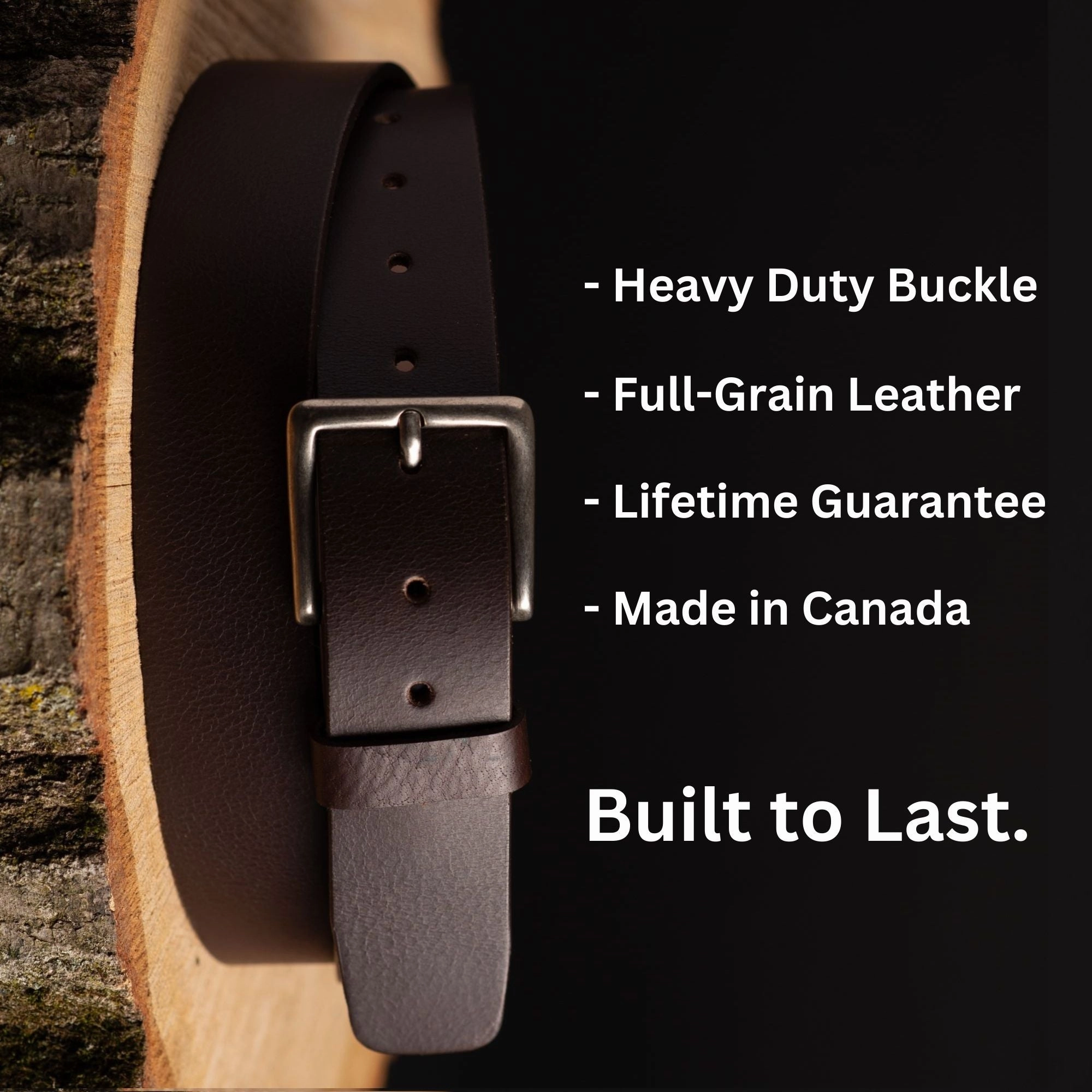 The Long Haul Belt - Black Custom Engraved Leather Belt