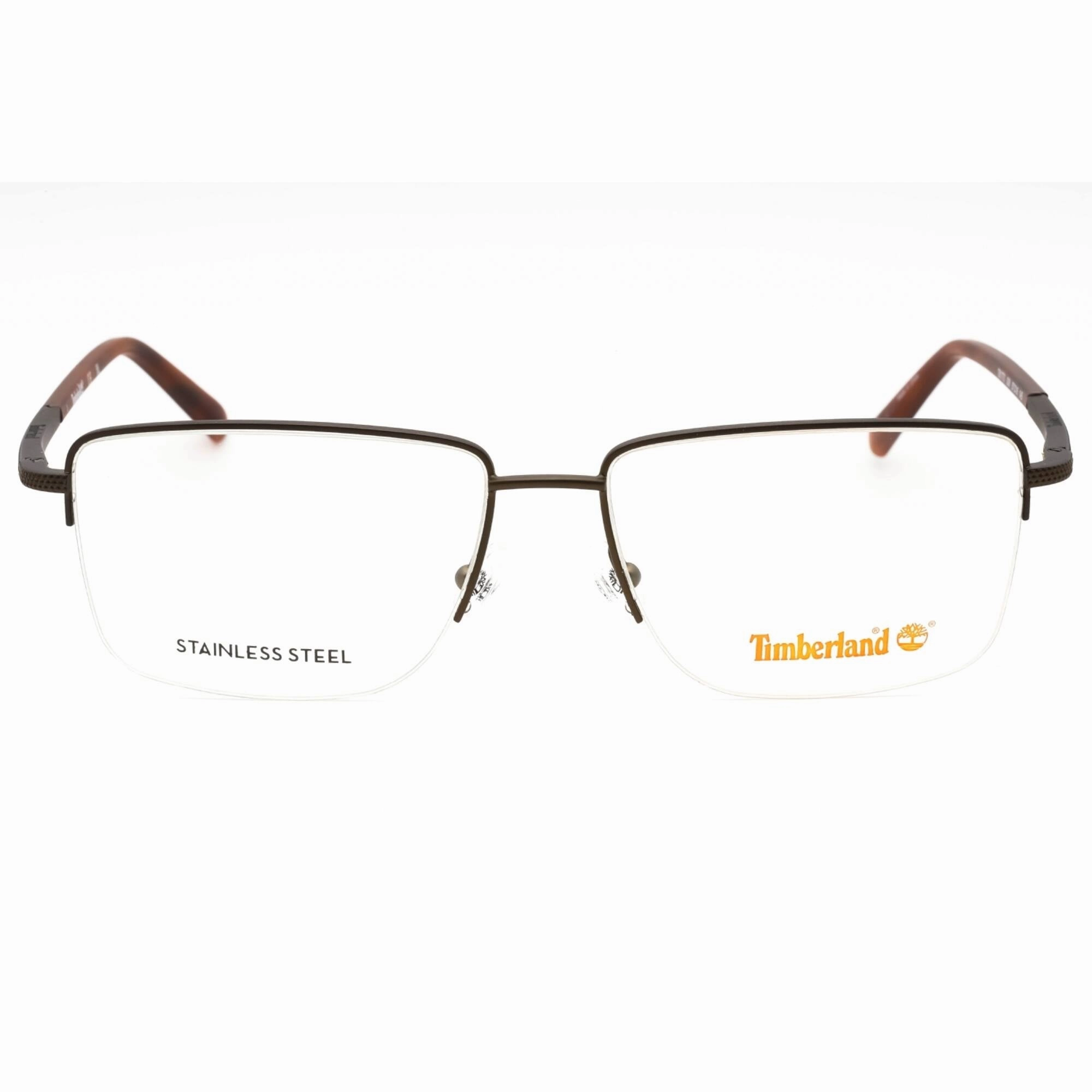 Timberland Men's Eyeglasses - Bronze/Other Rectangular Half Rim Frame | TB1773 038