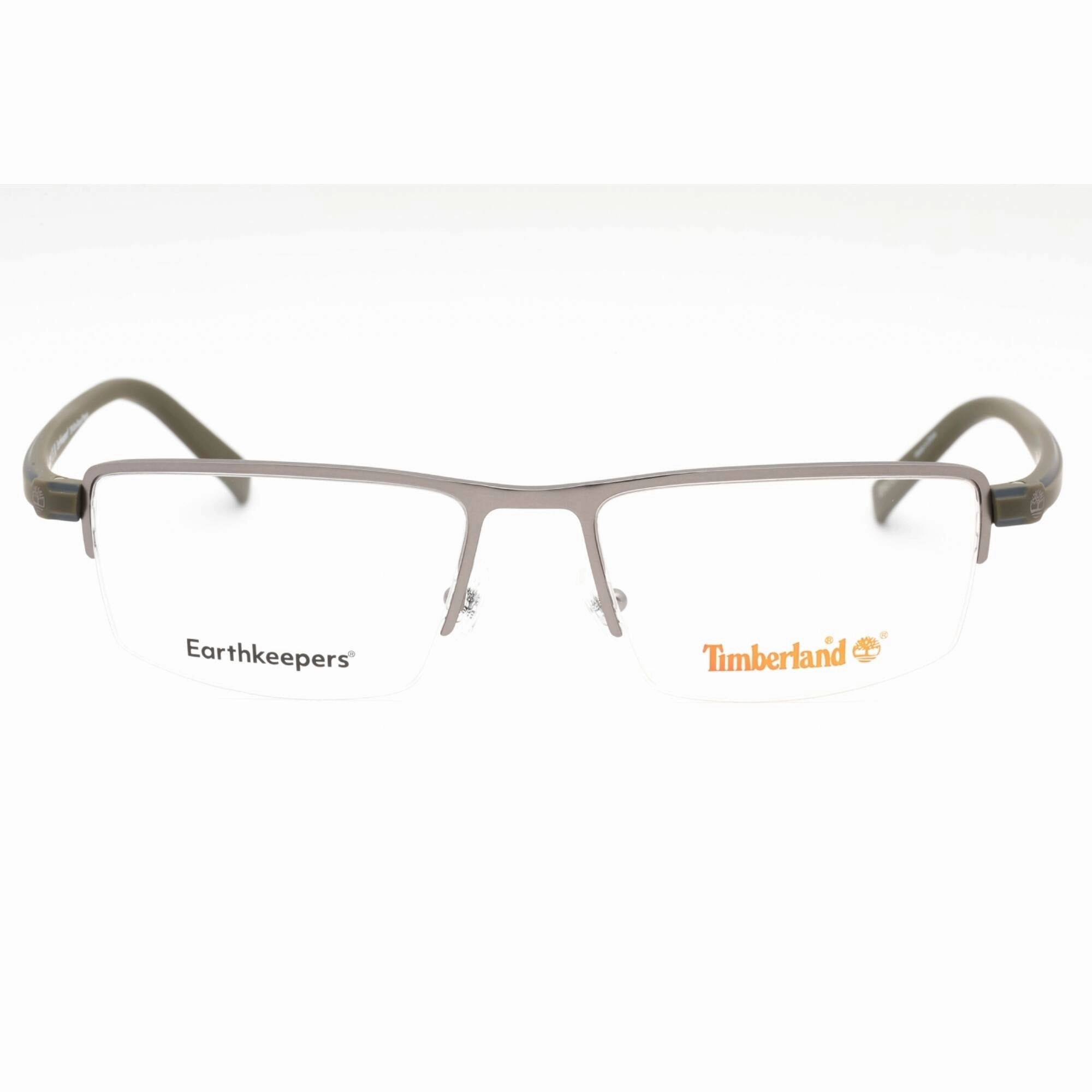 Timberland Men's Eyeglasses - Matte Gunmetal Metal Rectangular Half Rim | TB1821 009