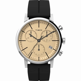 Timex Men's Chronograph Watch - Midtown Champagne Dial Black Strap | TW2V70500VQ