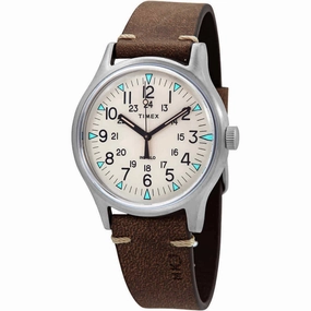 Timex Men's Watch - MK1 Quartz Beige Dial Brown Leather Strap | TW2R96800
