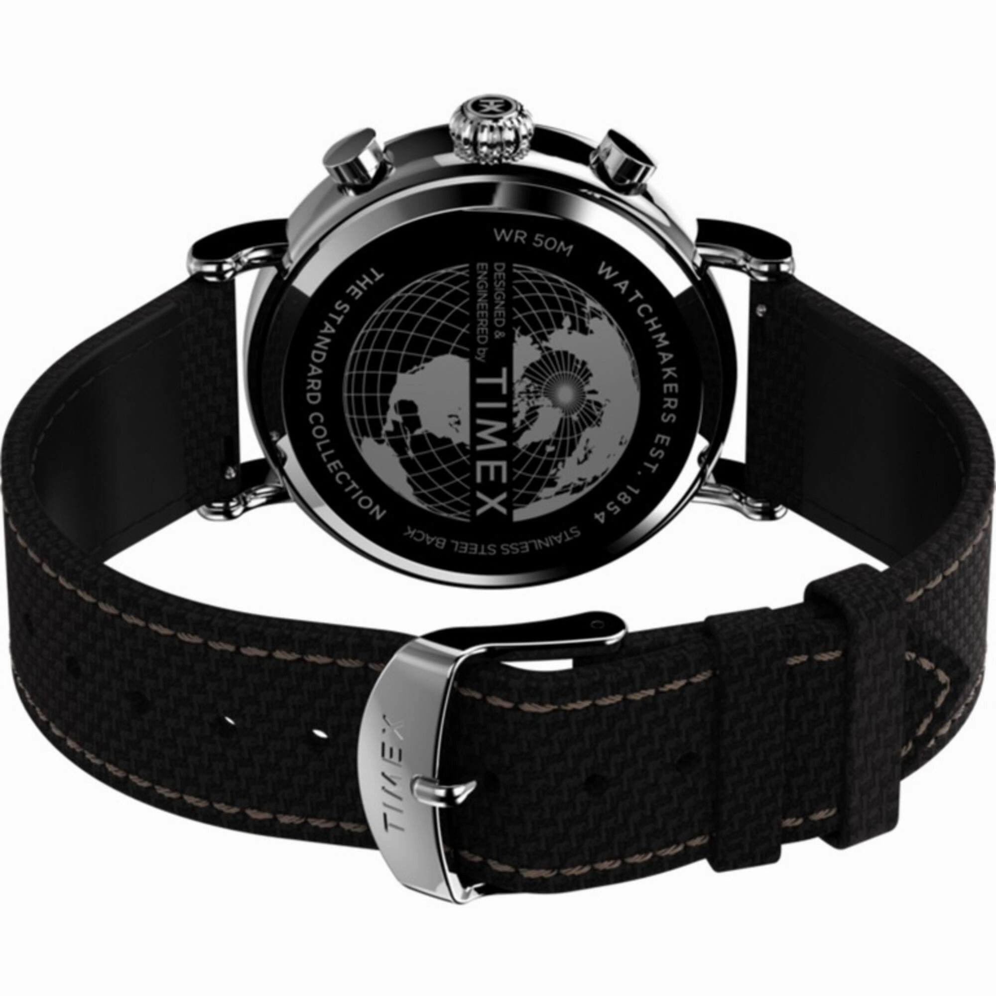 Timex Men's Watch - Standard Chronograph Black Dial Silver Brass Case | TW2V43700VQ