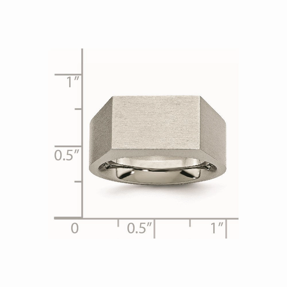 Titanium Polished and Brushed Signet Ring | TB425