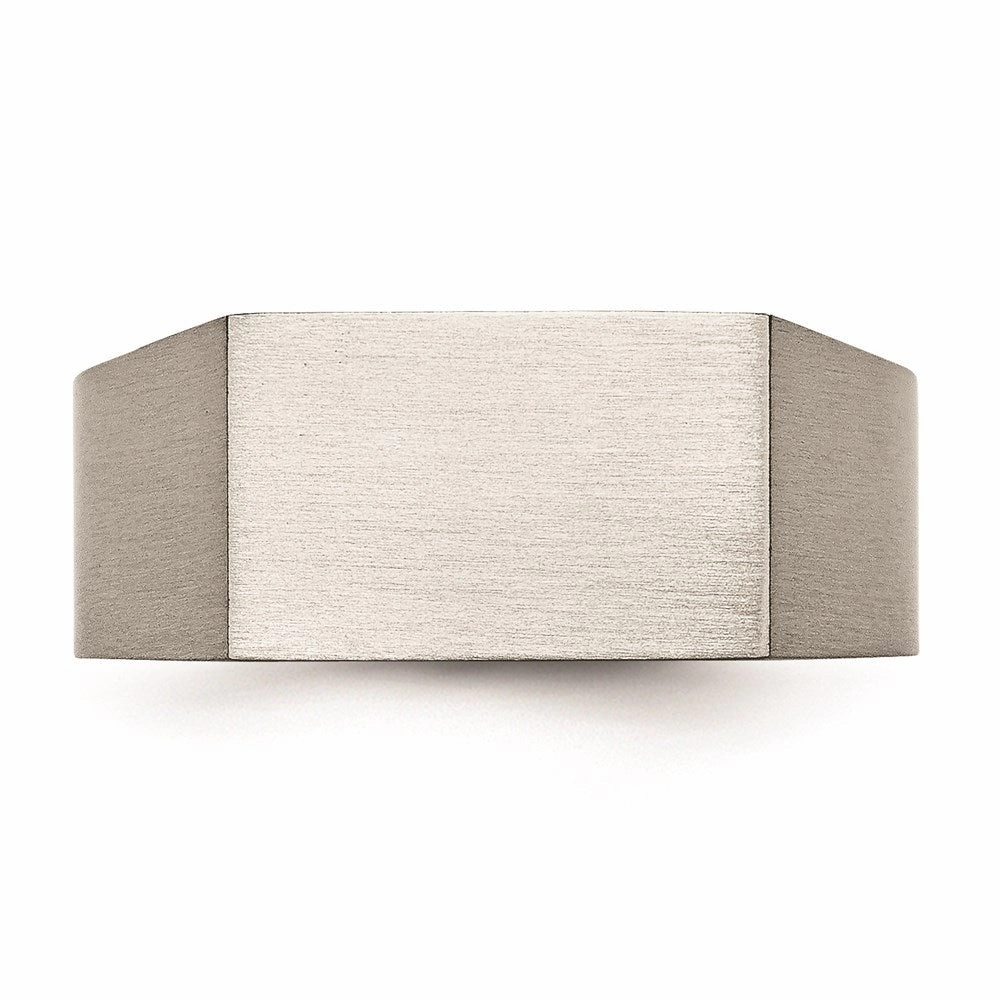 Titanium Polished and Brushed Signet Ring | TB425