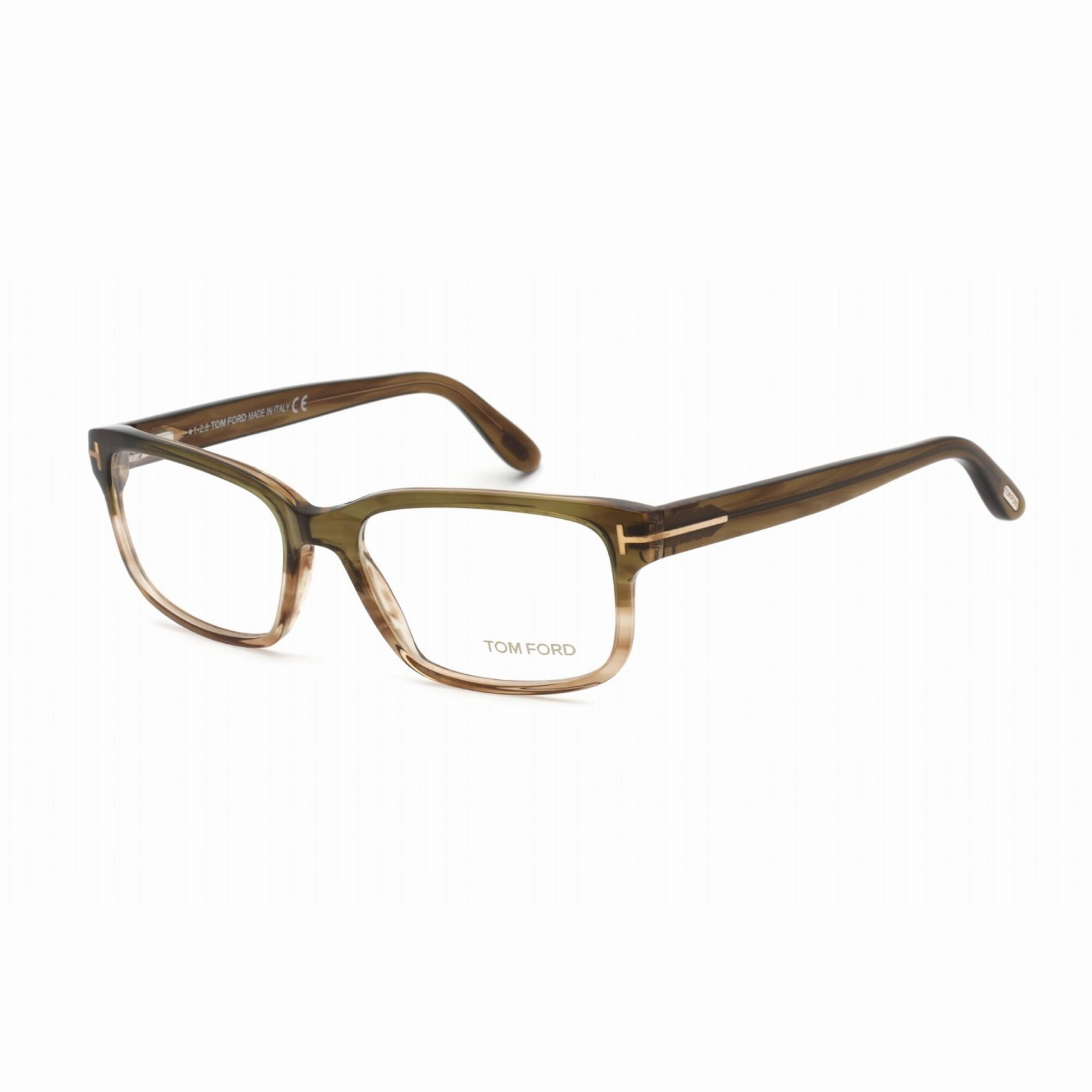 Tom Ford Men's Eyeglasses - Dark Green Acetate Rectangular Full Rim Frame | FT5313 098