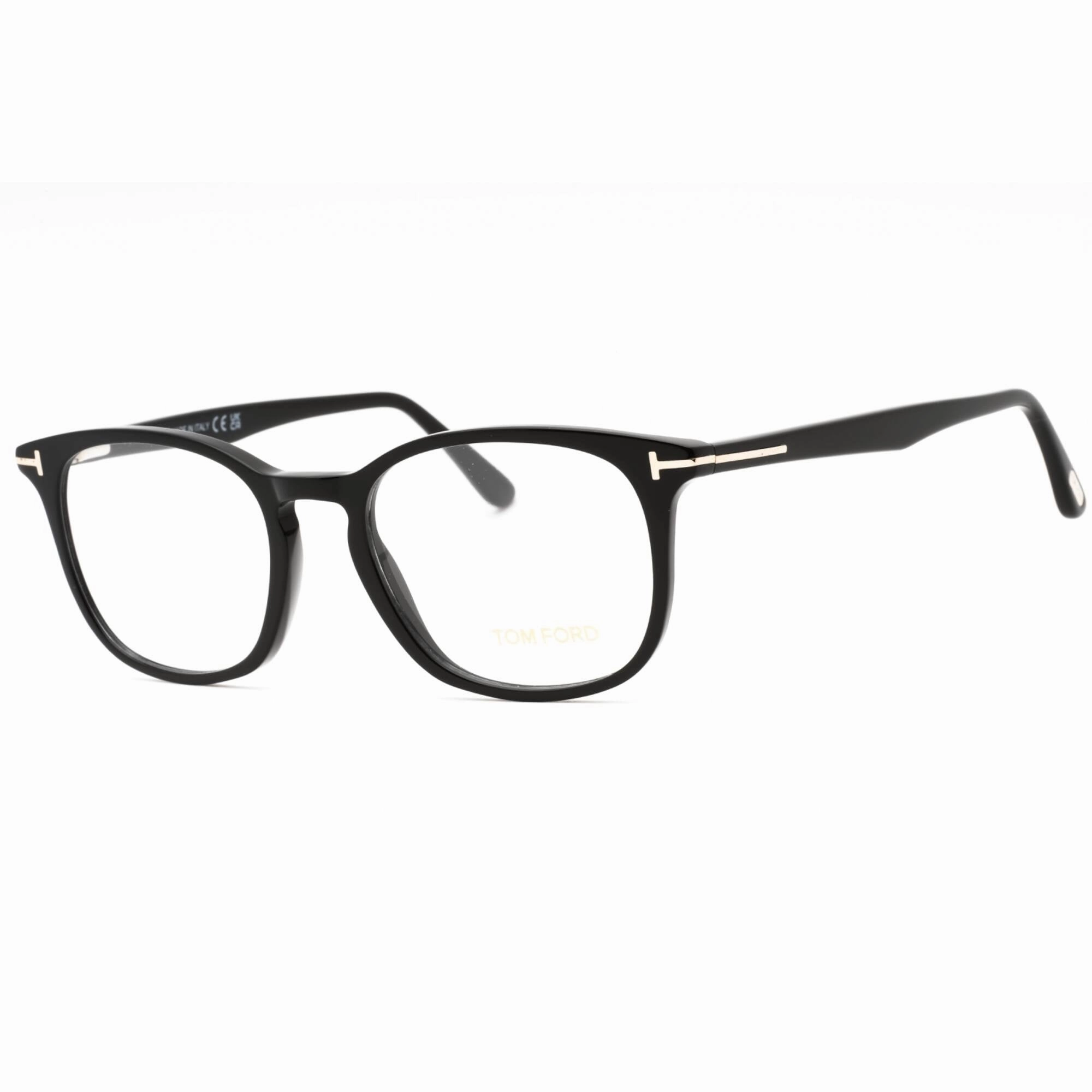 Tom Ford Men's Eyeglasses - Shiny Black Plastic Oval Shape Full Rim Frame | FT5505 1