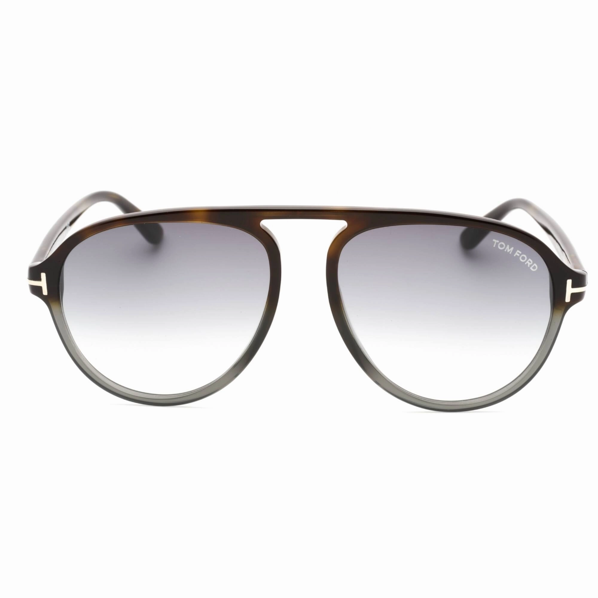 Tom Ford Men's Sunglasses - Dark Havana Metal Pilot Shape Full Rim Frame | FT0756 52B