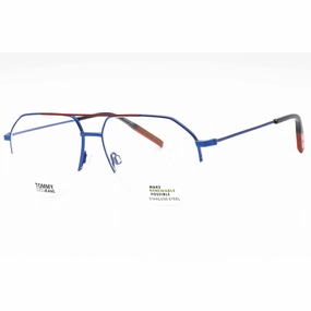 Tommy Hilfiger Men's Eyeglasses - Matte Blue Aviator Half Rim Frame | TJ 0013 FLL