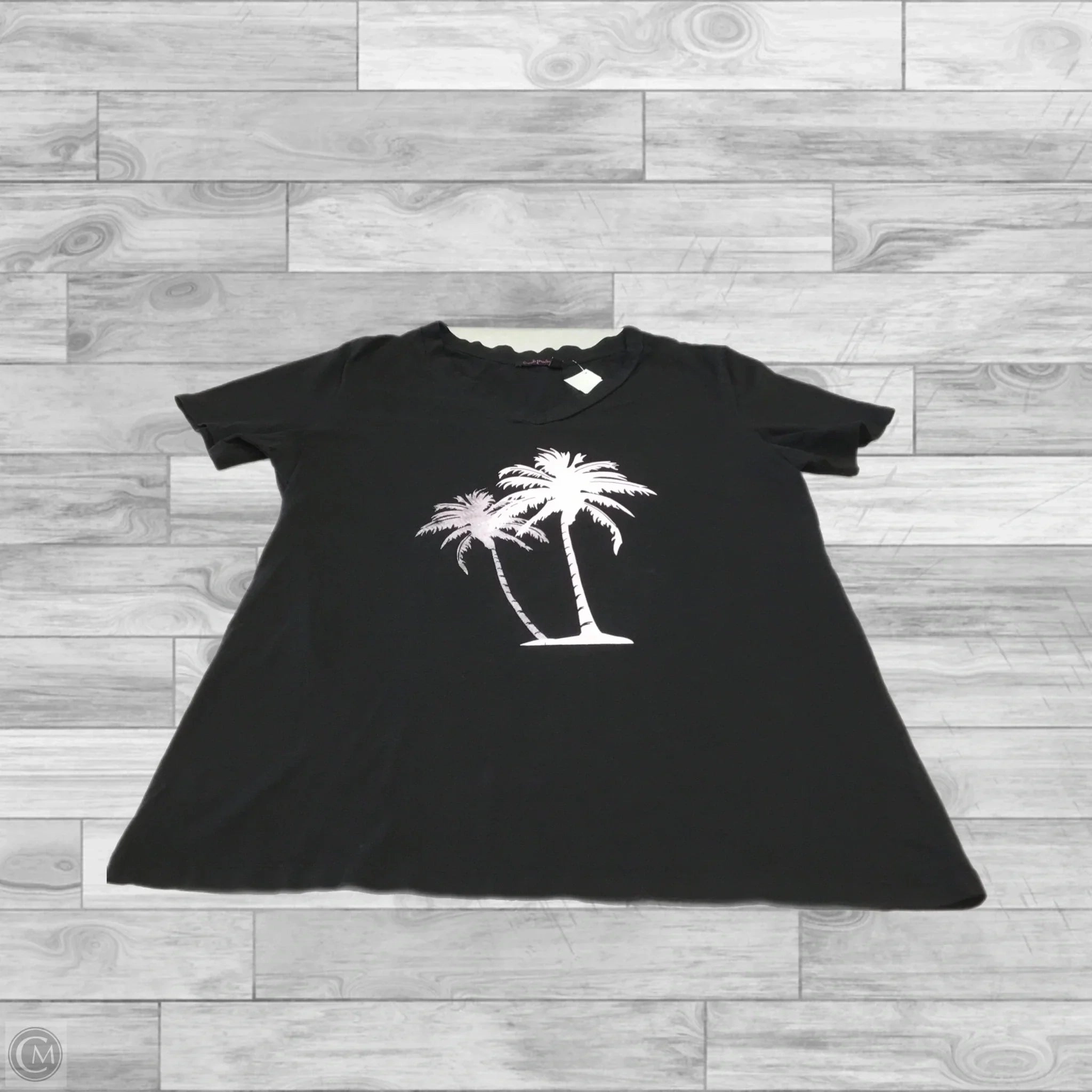 Top Short Sleeve By Fresh Produce In Black & White, Size: L