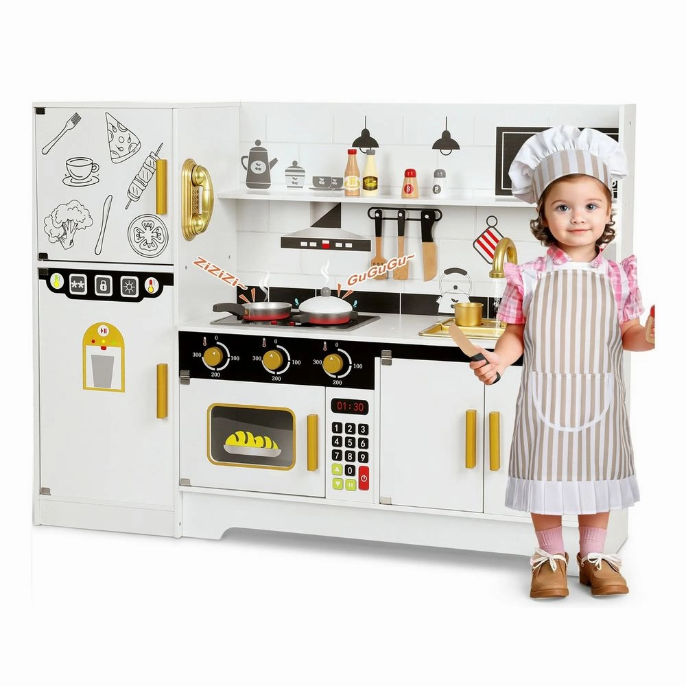 Wisairt XG2001 Pretend Play Kitchen Set Gold