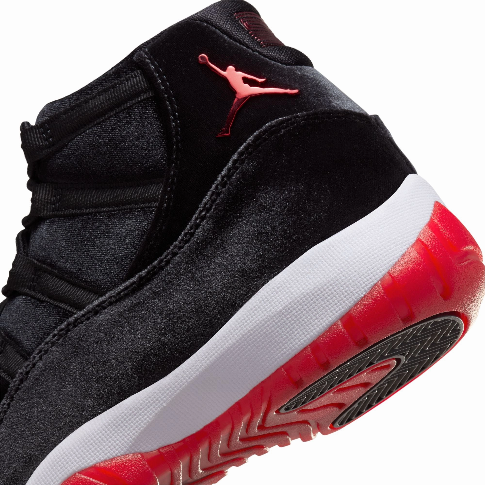 Women's Air Jordan 11 Retro Bred Velvet - BLACK/GYM RED-WHITE