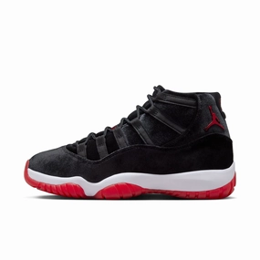 Women's Air Jordan 11 Retro Bred Velvet - BLACK/GYM RED-WHITE