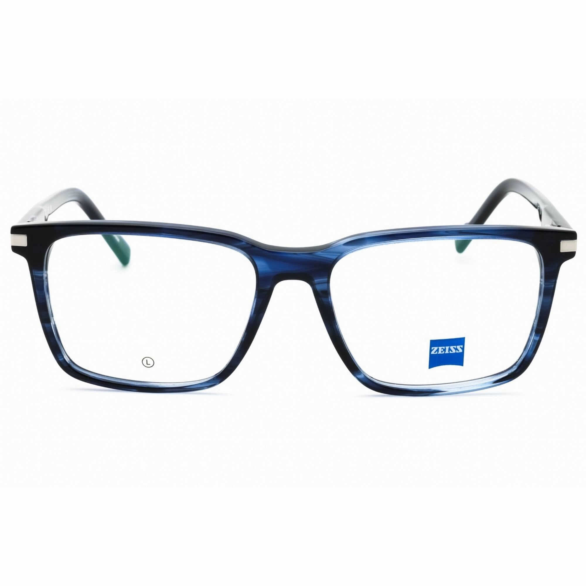 Zeiss Men's Eyeglasses - Striped Blue Acetate Full Rim Square Frame | ZS23533 463