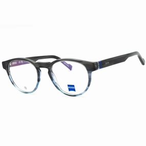 Zeiss Men's Eyeglasses - Striped Grey Blue Gradient Acetate Oval Frame | ZS23535 463