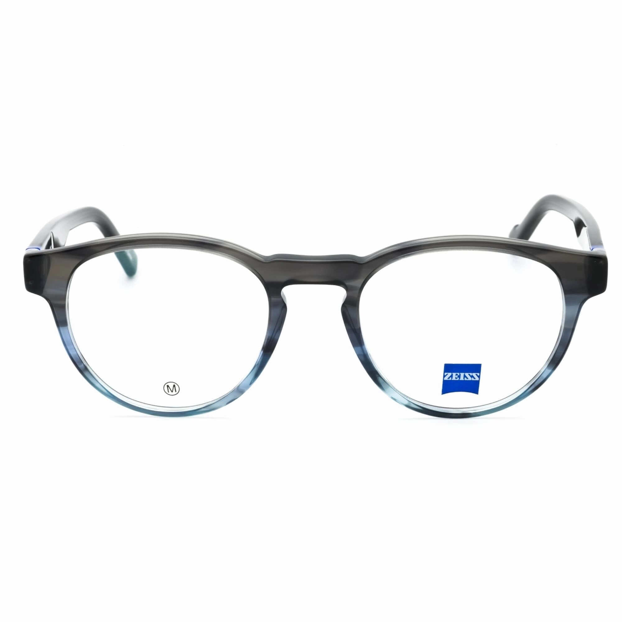 Zeiss Men's Eyeglasses - Striped Grey Blue Gradient Acetate Oval Frame | ZS23535 463