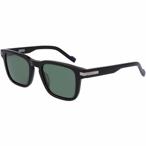 Zeiss Men's Sunglasses - Black Acetate Square Frame Green Lens | ZS22519S 001